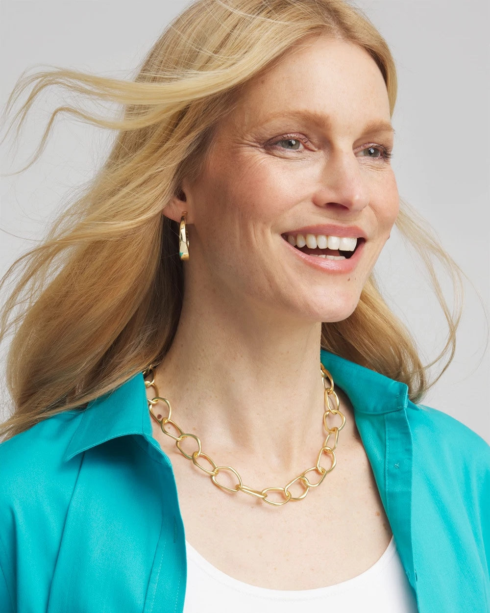 Chico's | Pearlescent Goldtone Collar Necklace/ Pearl