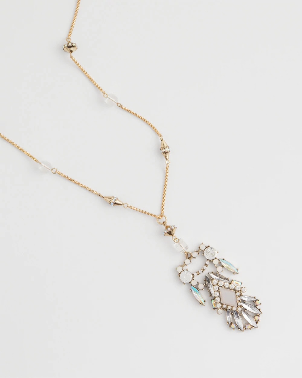 Chico's | Adjustable Opalescent Pendant Necklace/ Pink