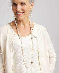 Chico's | Goldtone Faux Pearl Single-Strand Necklace/ Pearl