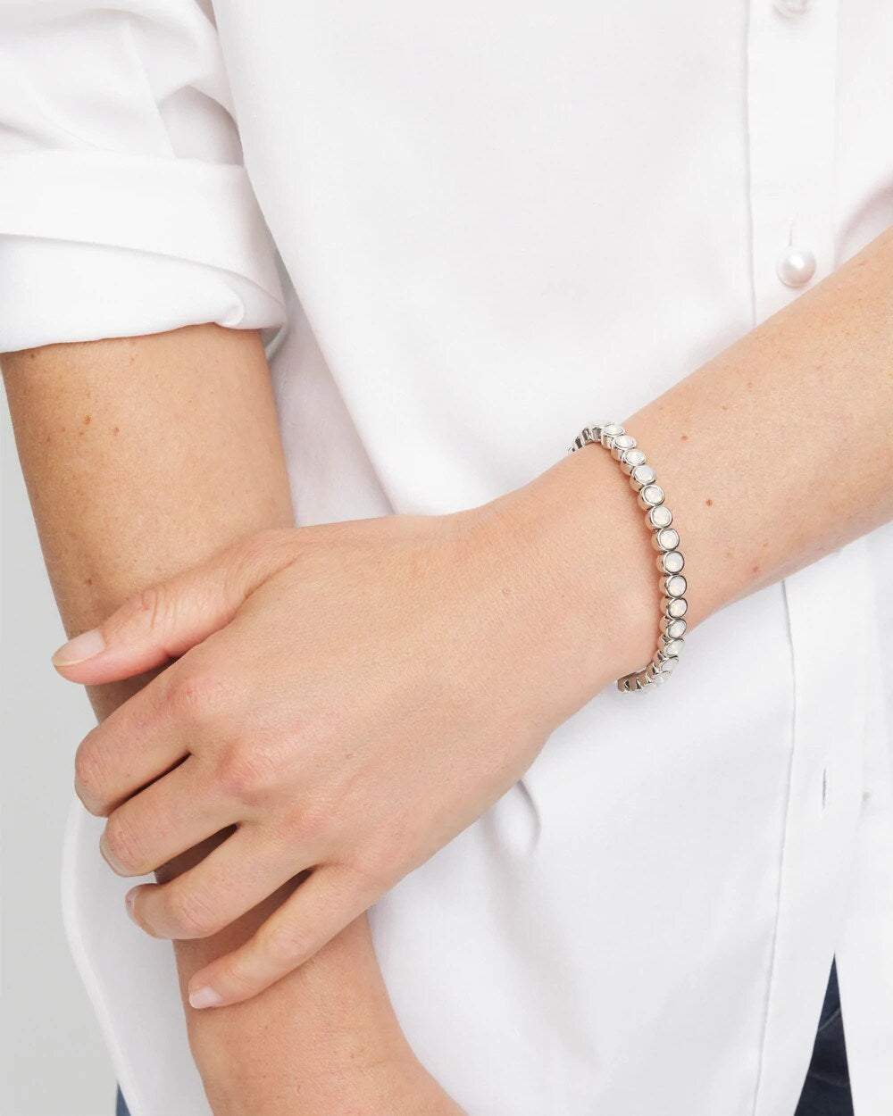 Chico's | Shiny Round Stretch Bracelet/ Iridescence