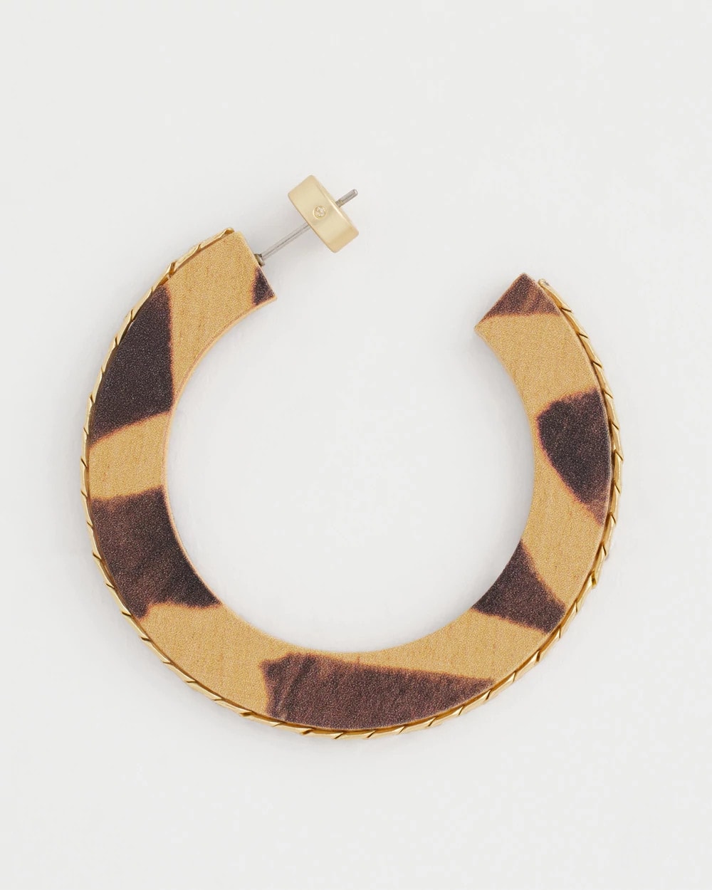 Chico's | Animal Wood Hoop Earrings/ Neutral