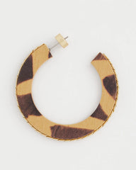 Chico's | Animal Wood Hoop Earrings/ Neutral