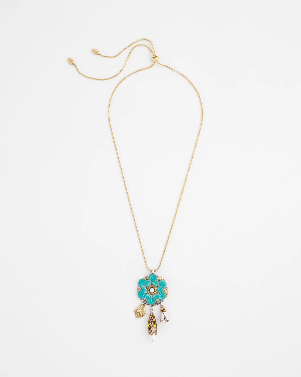 Chico's | Adjustable Flower Charm Pendant Necklace/ Multi