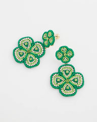 Chico's | Clover Drop On Post Earrings/ Green
