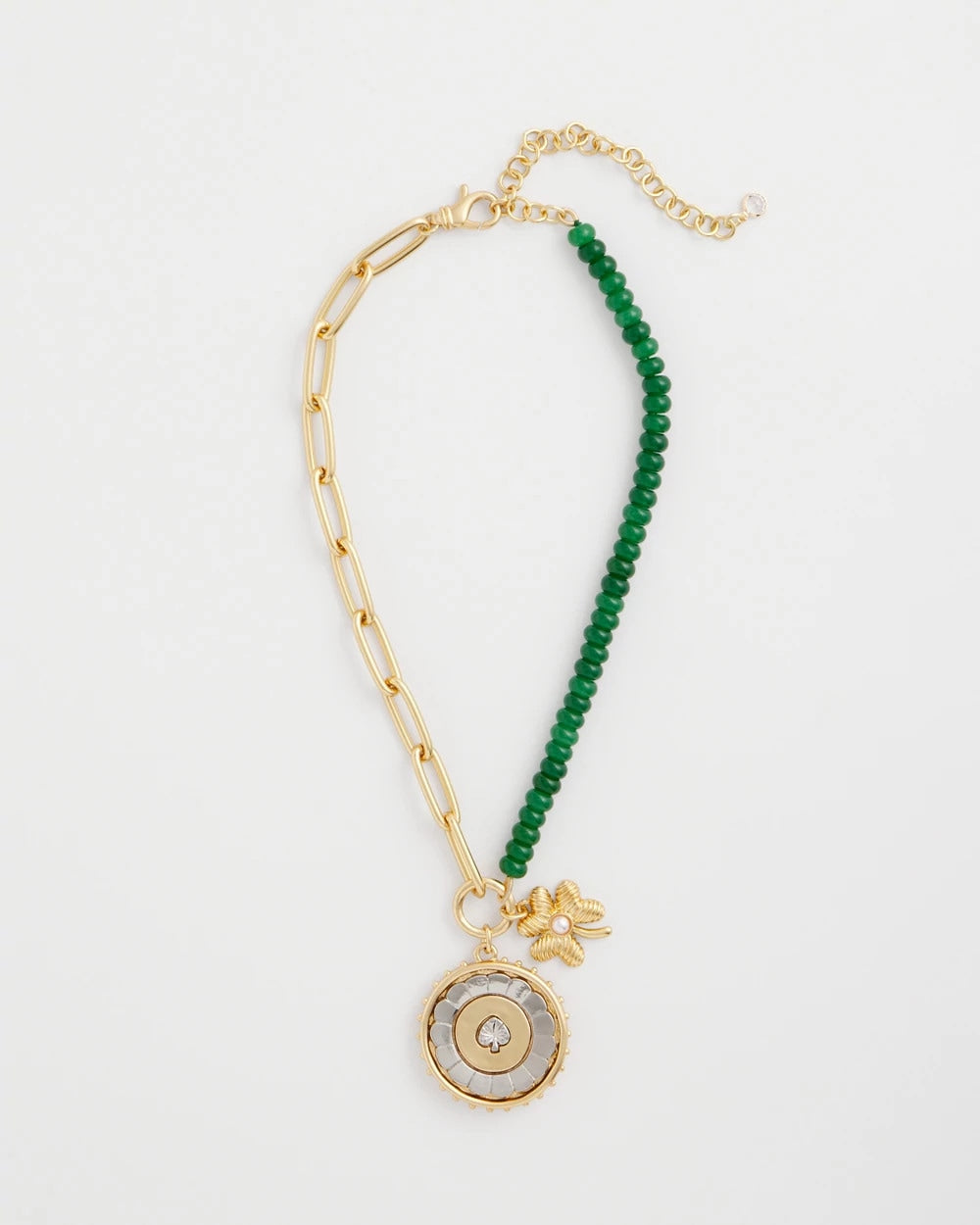 Chico's | Short Clover Pendant Necklace/ Green