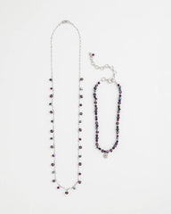 Chico's | Convertible Purple Long Short Necklace/ Purple