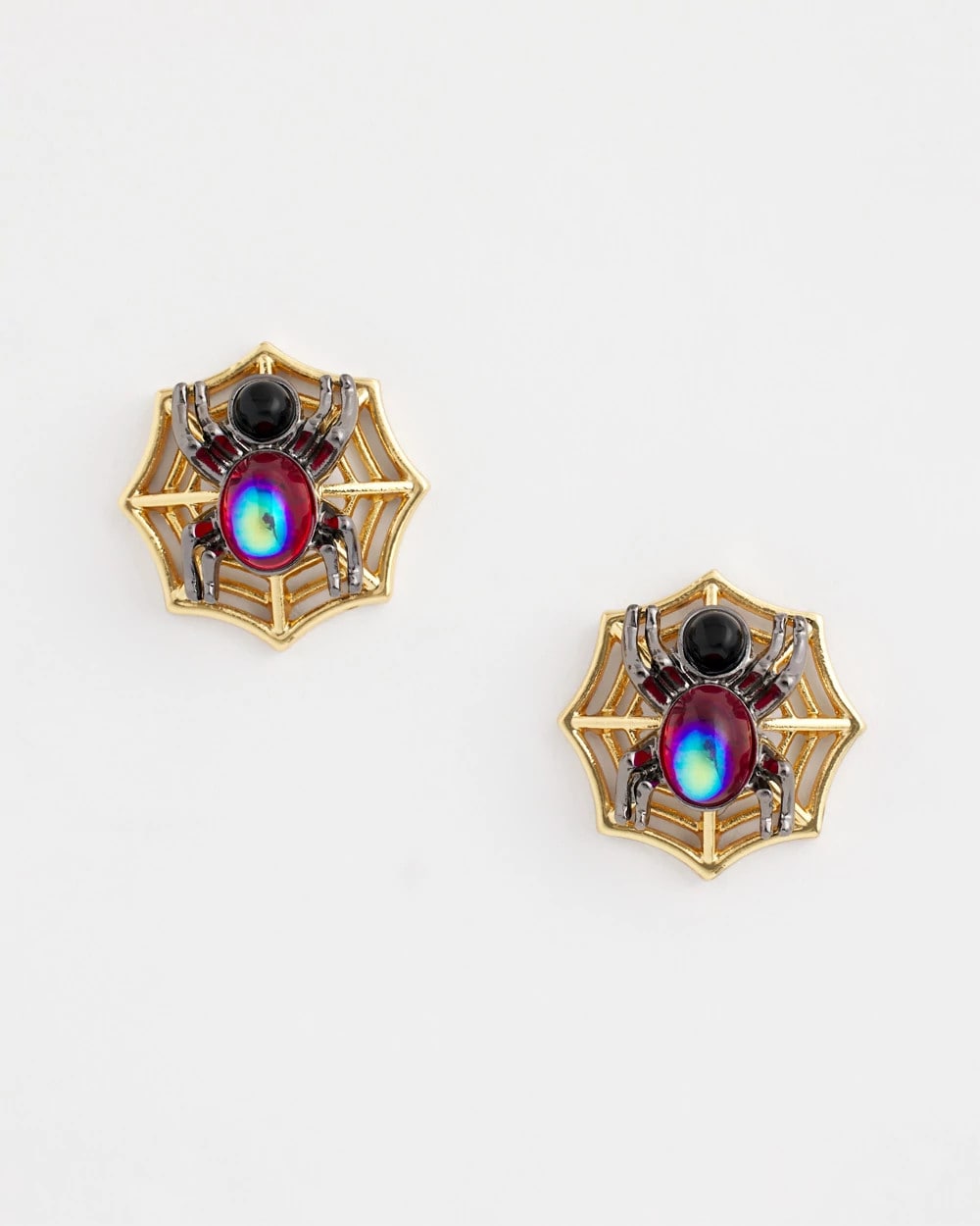 Chico's | Spider Web Glitz Earrings/ Orange