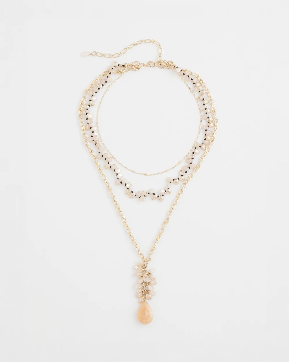 Chico's | Convertible Rose Quartz Pendant Necklace/ Pale Pink