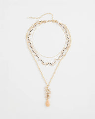 Chico's | Convertible Rose Quartz Pendant Necklace/ Pale Pink