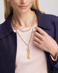 Chico's | Convertible Rose Quartz Pendant Necklace/ Pale Pink