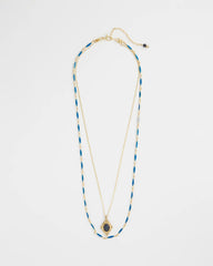 Chico's | Double-Strand Sodalite Pendant Necklace/ Blue