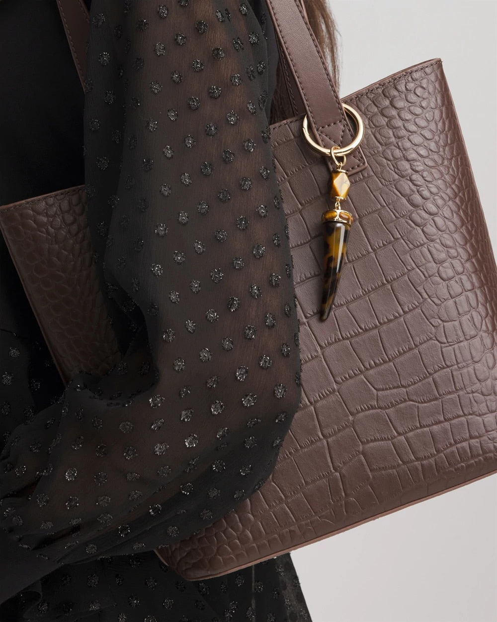 Chico's | Chico's Originals Tortoise Bag Charm/ Brown