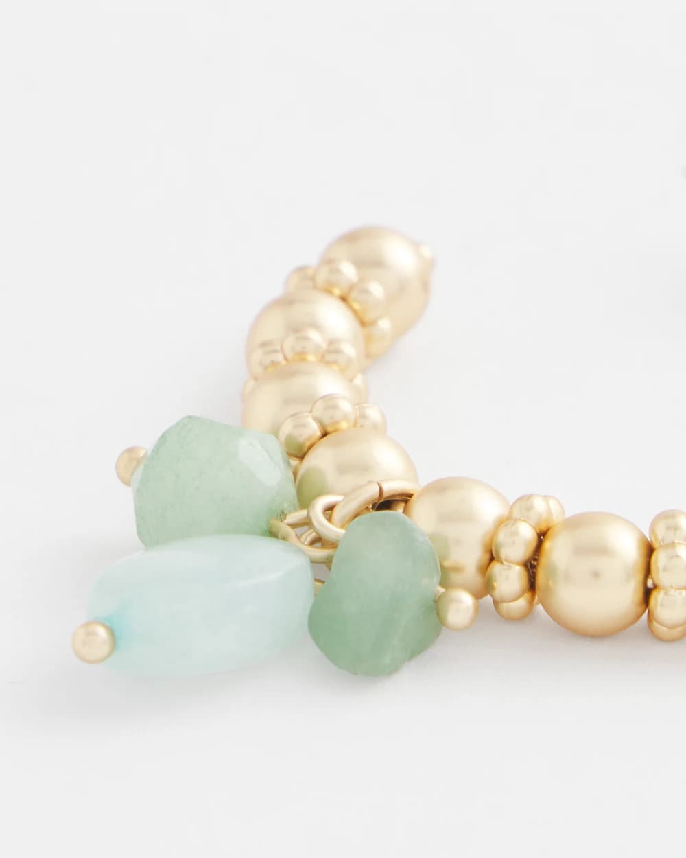 Chico's | No Droop® Gem Beaded Hoop Earrings/ Gold