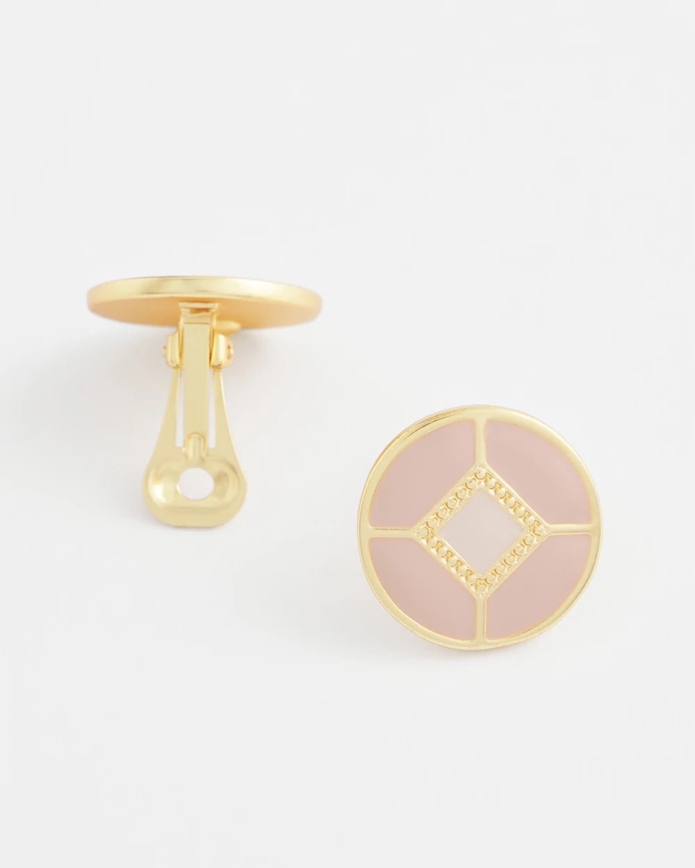 Chico's | No Droop® Enamel Clip-On Earrings/ Pink