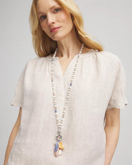 Chico's | Seashell Beaded Pendant Necklace/ Multi