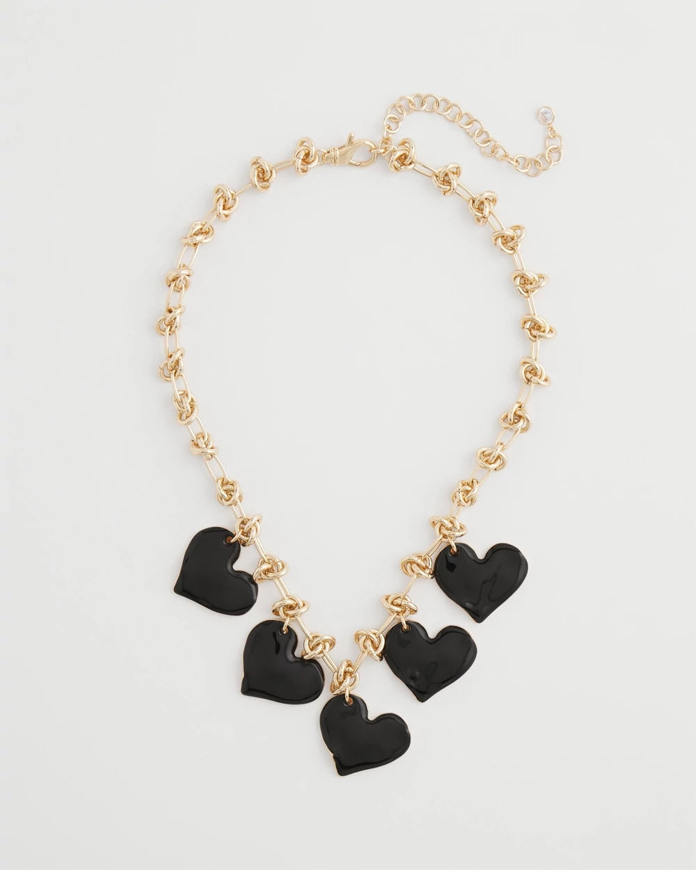 Chico's | Black Heart Drop Off Necklace/ Black