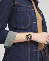 Chico's | Tortoise Floral Hinge Bracelet/ Neutral