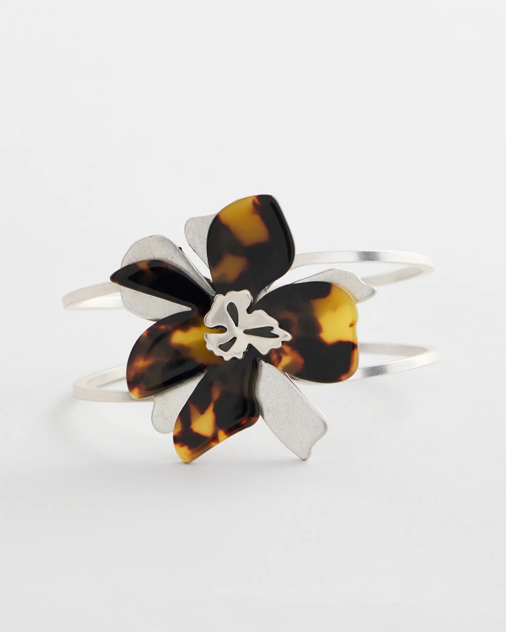 Chico's | Tortoise Floral Hinge Bracelet/ Neutral