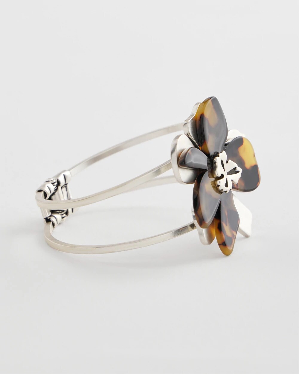 Chico's | Tortoise Floral Hinge Bracelet/ Neutral