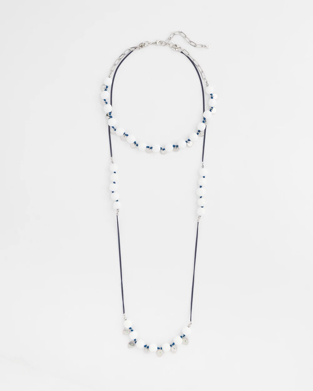 Chico's | Convertible White Stone Necklace/ Blue And White