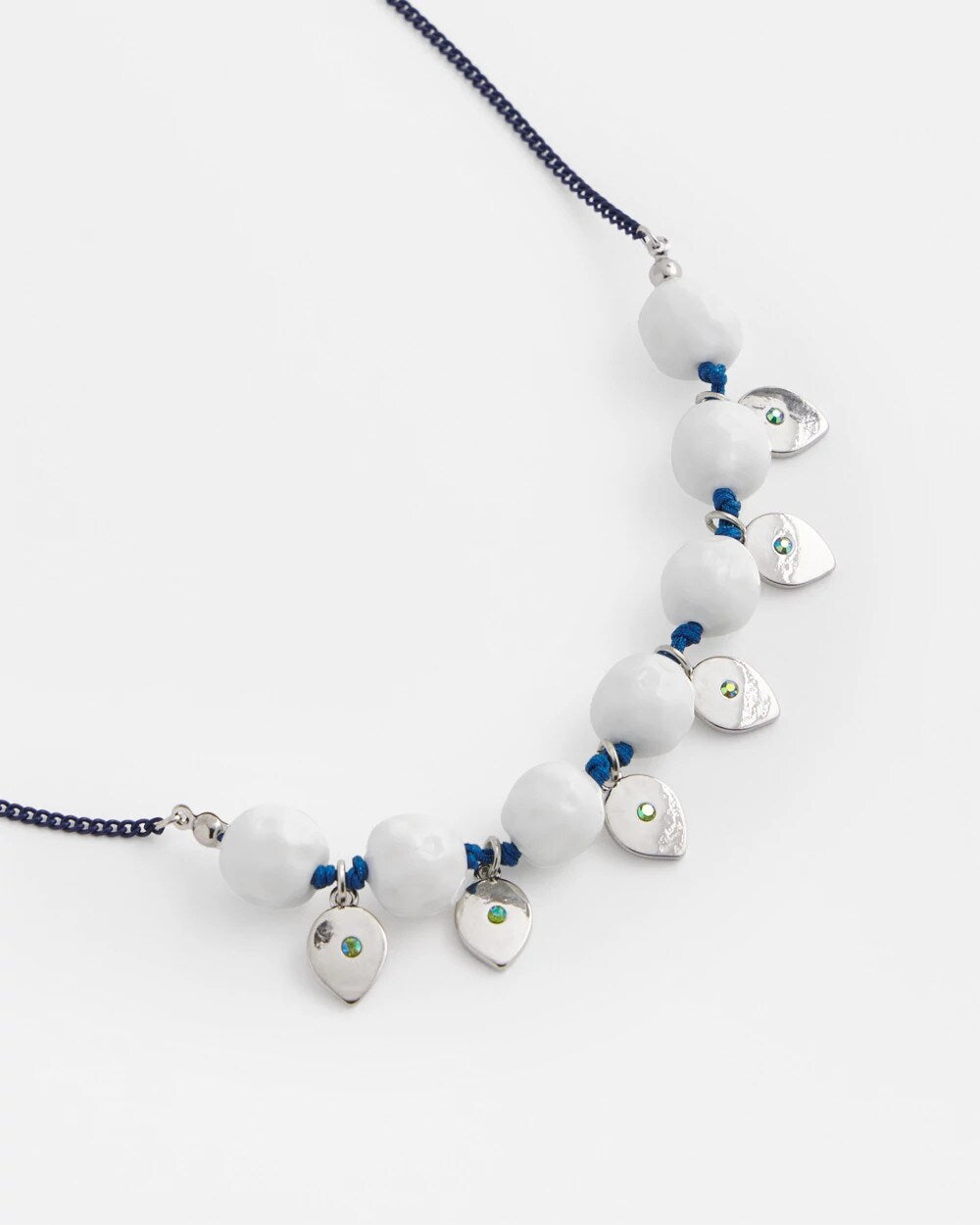 Chico's | Convertible White Stone Necklace/ Blue And White
