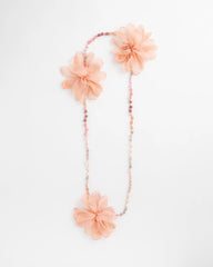 Chico's | Pink Floral Aventurine Long Single Necklace/ Pink