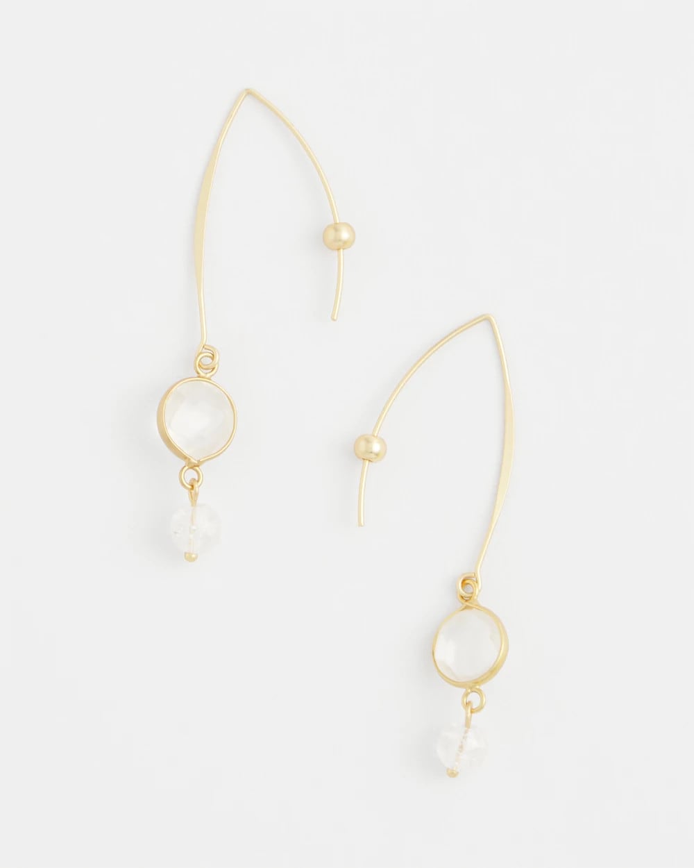 Chico's | No Droop® Quartz Crystal Threader Earrings/ Gold