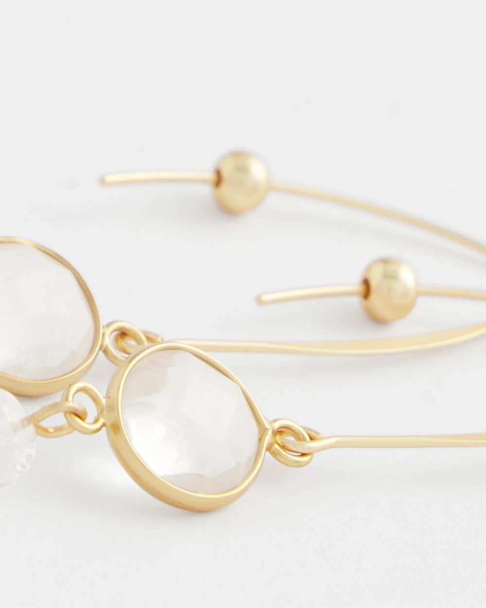 Chico's | No Droop® Quartz Crystal Threader Earrings/ Gold