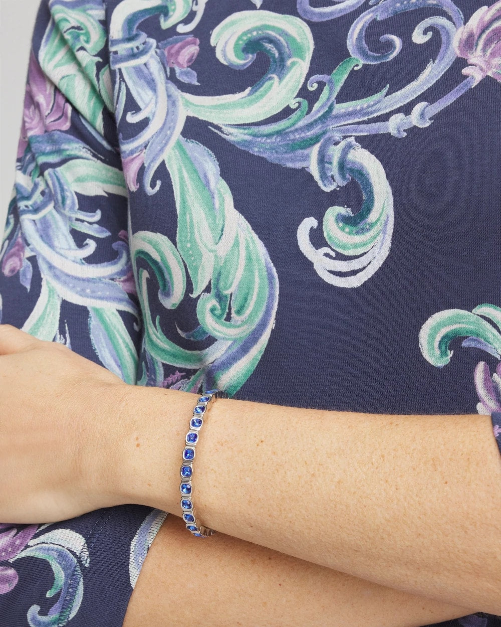 Chico's | Small Faceted Stretch Bracelet/ Blue