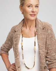 Chico's | Tiger's Eye Single-Strand Necklace/ Neutral