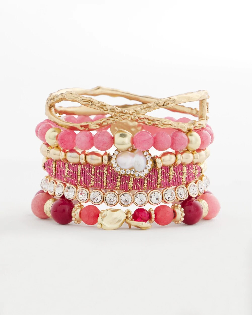 Chico's | Thread Wrapped Cuff Bracelet/ Pink