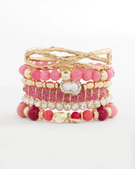 Chico's | Thread Wrapped Cuff Bracelet/ Pink