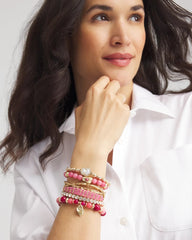 Chico's | Thread Wrapped Cuff Bracelet/ Pink