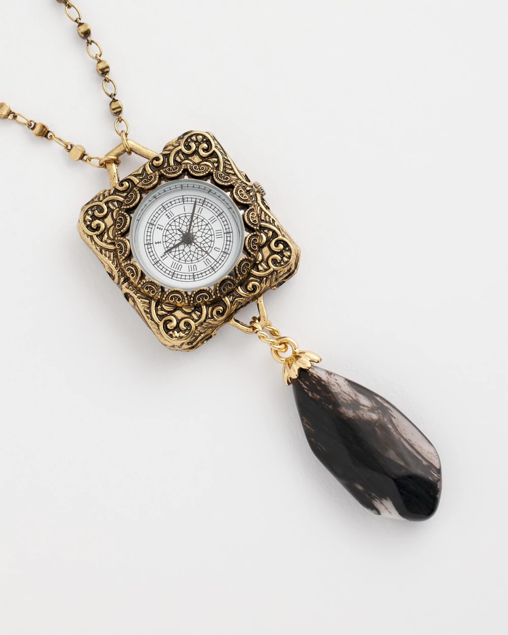 Chico's | Clock Pendant Necklace/ Gold