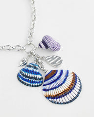 Chico's | Silver-Tone Seashell Pendant Necklace/ Blue And White