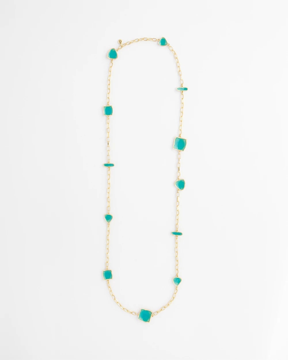 Chico's | Gold Tone Single-Strand Necklace/ Blue