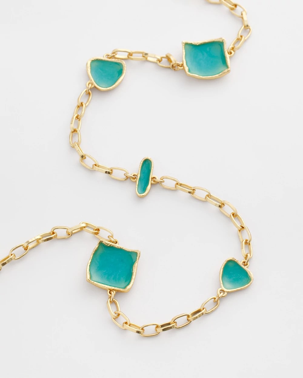 Chico's | Gold Tone Single-Strand Necklace/ Blue