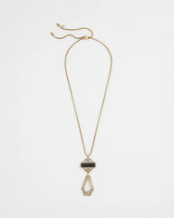 Chico's | Adjustable Amulet Pendant Necklace/ Black/Gold