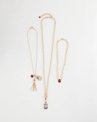 Chico's | Convertible Three-Strand Stone Pendant Necklace/ Purple