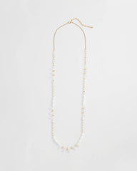 Chico's | White Beaded Single Strand Necklace/ White