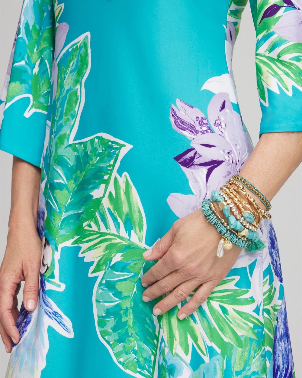 Chico's | Adjustable Thread Wrapped Bracelet/ Turquoise