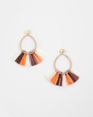 Chico's | No Droop® Raffia Seed Bead Earrings/ Sunset Peach