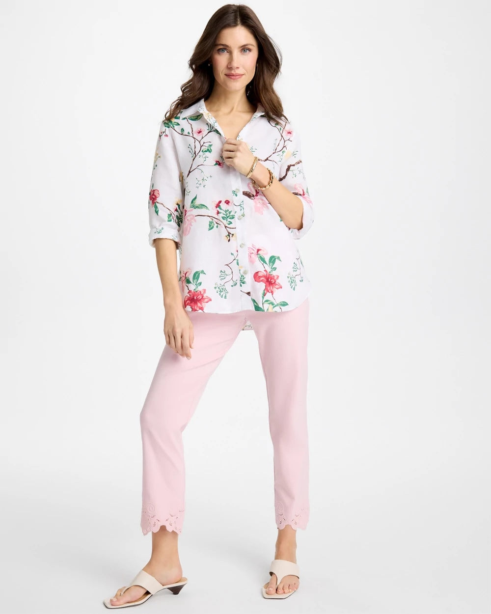 Chico's | Embroidered Brigitte™ Slim Crop Pant/ Sweet Blossom