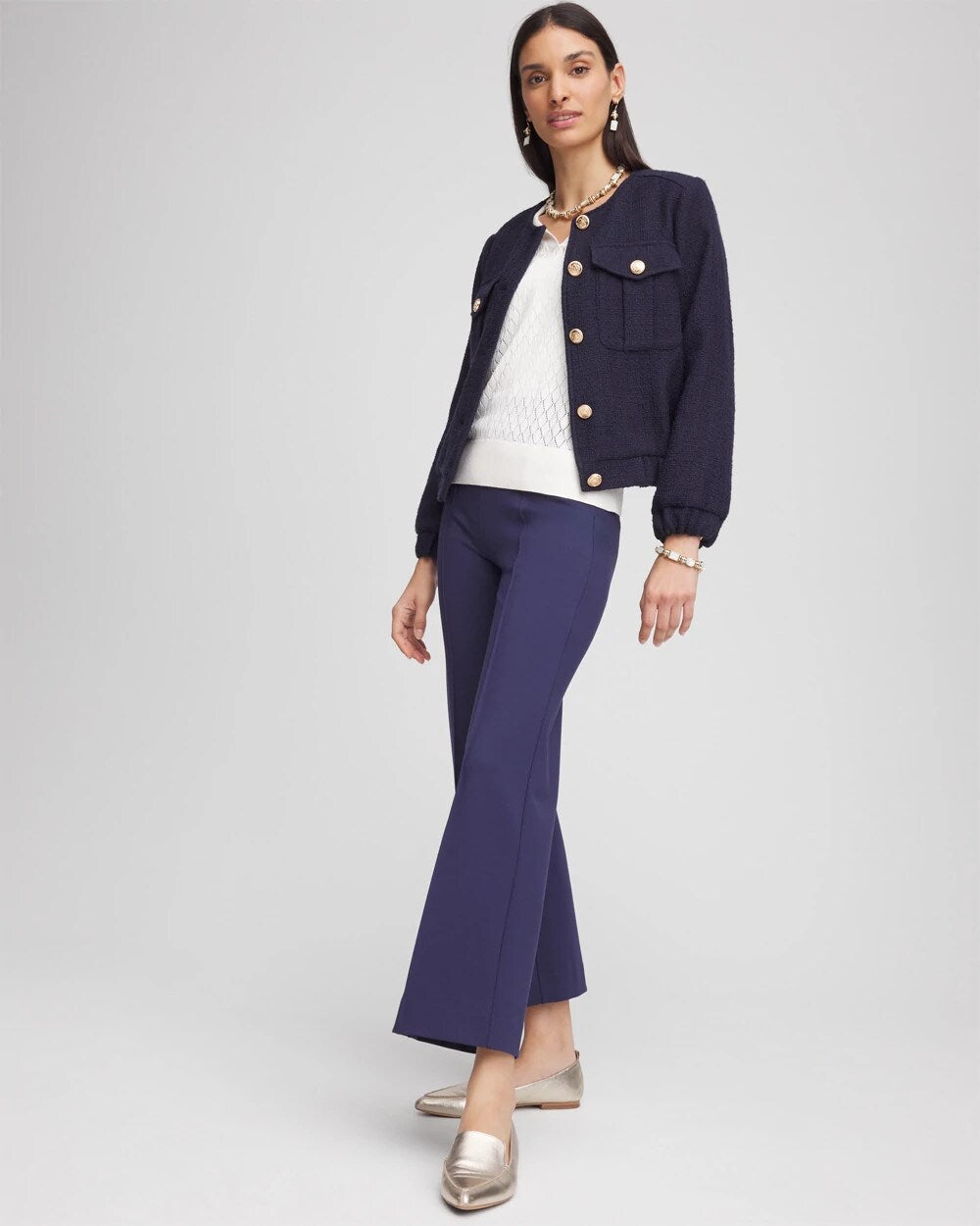 Chico's | Lightweight Juliet Kick Flare Pants/ Passport Blue