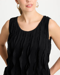 Chico's | 3-D Ruffled Tank/ Black