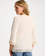 Chico's | Linen Crochet Lace Tee/ Natural Cream