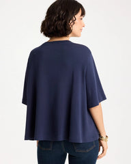 Chico's | Caviar Beaded Cotton Tee/ Passport Blue