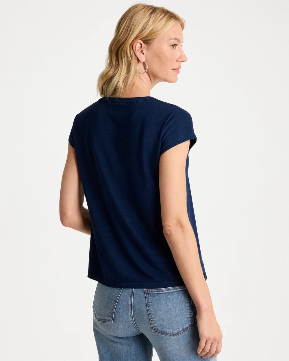 Chico's | Refined Denim Button Tee/ Riviera Authentic