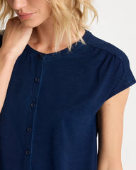Chico's | Refined Denim Button Tee/ Riviera Authentic