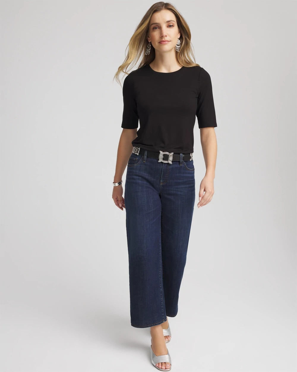 Chico's | Elbow Sleeve Tee/ Black